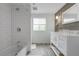 Bright bathroom with stylish vanity, tub-shower combo, and modern finishes at 912 Kincade Dr Dr, Mount Pleasant, SC 29464