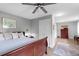 Spacious main bedroom featuring hardwood floors, a ceiling fan, a closet, and decor at 912 Kincade Dr Dr, Mount Pleasant, SC 29464