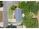 Aerial top shot of a well-manicured backyard and the roof of a lovely single story house at 1199 Island View Dr, Mount Pleasant, SC 29464