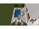 Rendering of backyard pool and jacuzzi surrounded by gray pavers and green space at 1391 Royston Rd, Mount Pleasant, SC 29464