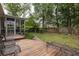 Expansive backyard with a wooden deck, perfect for outdoor lounging and entertaining in a serene setting at 1578 Harborsun Dr, Charleston, SC 29412