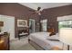 Bedroom with four poster bed, carpeted floor and ceiling fan at 1578 Harborsun Dr, Charleston, SC 29412