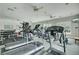 Well-equipped gym featuring treadmills, weights, and ceiling fans for a complete fitness experience at 1600 Long Grove Drive # 811, Mount Pleasant, SC 29464
