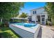 Backyard showcasing a pool, patio area, and landscaped surroundings, creating a private outdoor retreat at 169 Callibluff Dr, Summerville, SC 29486