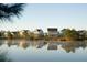 Scenic lake view with residents enjoying a canoe ride in front of beautiful homes at 220 Callibluff Dr, Summerville, SC 29486