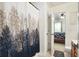 Bathroom with a decorative shower curtain with trees printed on it at 224 Jackson St, Goose Creek, SC 29445