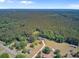 High aerial shot reveals a serene home surrounded by a lush forest and vast open landscape at 225 Ridge Rd, Ridgeville, SC 29472