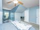 Spacious bedroom with unique ceiling details, a ceiling fan, and dedicated desk area for working at 247 Darcy Ave, Goose Creek, SC 29445