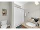 Clean bathroom featuring a granite countertop vanity, toilet, and shower with curtain at 2919 Zachary George Ln, Johns Island, SC 29455
