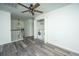 A second-floor laundry closet with washer and dryer, with wood-look floors at 2954 Woodland Park Dr, Mount Pleasant, SC 29466