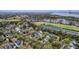 Aerial view of a residential neighborhood showcasing the community layout and surrounding greenery at 303 S Ladd Ct, Charleston, SC 29492