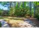 Lush backyard featuring mature trees and a brick-lined pathway, providing a serene outdoor space at 328 Fern House Walk, Mount Pleasant, SC 29464