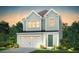 Charming two-story home with blue siding, a garage, and a well-manicured lawn at 4008 Flatiron Dr, Charleston, SC 29414