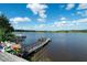 Scenic water view of private dock under a bright blue sky at 4940 Lambs Road Rd, North Charleston, SC 29418