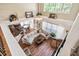 Overhead view showcasing an open-concept living area with wood floors and lots of seating at 5413 Barnsley Dr, North Charleston, SC 29420