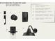 Selections of exterior hardware and lighting, including door hardware and medium wall lanterns in black finish at 712 Rumbling Leaf Ln, Summerville, SC 29486