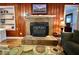 Living room with a brick fireplace and built in shelves at 922 Dill Ave, Charleston, SC 29412