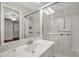 Bathroom featuring shower-tub combo and vanity with chrome faucet at 1010 Black Oak Rd, Bonneau, SC 29431