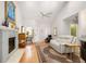 Comfortable living room with vaulted ceilings, a fireplace, and hardwood floors at 1116 Daffodil Ln, Mount Pleasant, SC 29464