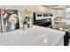 Close up of the kitchen showing quartz countertops and stainless steel range at 1232 Hawthorne Cir, Hanahan, SC 29410