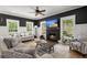 Stylish living room featuring a fireplace, hardwood floors, and neutral-toned furniture at 1260 Old Whitesville Rd, Moncks Corner, SC 29461