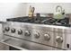 Close up of the stainless steel range and cooktop at 1316 Wichman St, Walterboro, SC 29488