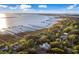 Breathtaking aerial view of waterfront homes, piers, and docks surrounded by lush greenery and a calming bay at 1430 Hindman Ave, Mount Pleasant, SC 29464