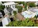 Aerial view of a residential neighborhood, featuring colorful houses and green trees at 20 Felix St, Charleston, SC 29403