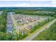 An aerial view of a new home community featuring manicured lawns and tree-lined streets on a sunny day at 219 Whirlaway Dr, Moncks Corner, SC 29461