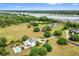 Aerial image featuring grand waterfront estates, lush greenery, and a sparkling pool at 2636 Anchor Watch Dr, Wadmalaw Island, SC 29487