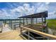 Private dock with sheltered seating offering serene water views and a tranquil escape at 2636 Anchor Watch Dr, Wadmalaw Island, SC 29487