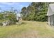 Beautiful backyard featuring well maintained lawn and pond with mature trees for privacy at 281 Jackson St, Goose Creek, SC 29445
