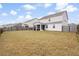 A spacious backyard with a covered porch and a wood fence at 413 Ribiero Dr, Summerville, SC 29486