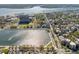 Aerial view showcasing the property's proximity to a lake and surrounding neighborhood at 49 Ashley Ave, Charleston, SC 29401