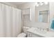 Clean, functional bathroom with a vanity, mirror, and shower/tub combo at 81 Sandbar Ln # 19, Folly Beach, SC 29439
