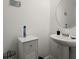 Clean bathroom with a pedestal sink and simple, elegant design at 9105 Parlor Dr, Ladson, SC 29456
