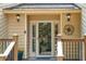 Close up of the front door with decorative wreath and sidelights at 10 Skyeman Dr, Charleston, SC 29414