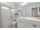 This bathroom features a shower-tub combination and a vanity with ample storage at 110 Levis Song Ct, Goose Creek, SC 29445