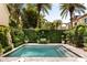 Beautiful pool surrounded by lush landscaping and palm trees at 12 Orange St, Charleston, SC 29401