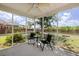Relaxing screened-in patio with outdoor seating, offering views of the backyard at 167 Decatur Dr, Summerville, SC 29486