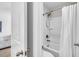Clean bathroom featuring a shower and tub combo behind a floral curtain at 185 Whaler Ave, Summerville, SC 29486