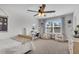 Cozy bedroom featuring a ceiling fan, window, and a writing desk at 185 Whaler Ave, Summerville, SC 29486