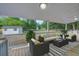 Relaxing covered patio with comfortable seating, stylish rug, and scenic backyard views offers a serene outdoor living space at 1986 Elaine St, Johns Island, SC 29455