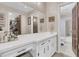 Bathroom featuring a makeup vanity, mirror and doorway to shower at 3 Birmingham Ct, Charleston, SC 29407
