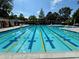 Sparkling pool with lane markers under a bright blue sky for swimming at 3 Birmingham Ct, Charleston, SC 29407