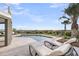 Backyard pool featuring lounge chairs and ocean views at 3128 Palmetto Blvd, Edisto Island, SC 29438