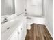 Clean bathroom with a sleek vanity, toilet, and a tub/shower combo at 529 Delafield Dr # 529, Summerville, SC 29483