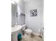 This charming powder room includes a pedestal sink, toilet, and decorative accents, ideal for guests at 8035 Mckayla Rd, Summerville, SC 29483