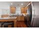 This modern kitchen features stainless steel appliances and plenty of cabinet space at 9206 Southern Oak Ln, Ladson, SC 29456