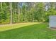 Serene backyard with lush green grass and treeline, perfect for outdoor activities at 9418 Sweep Dr, Summerville, SC 29485